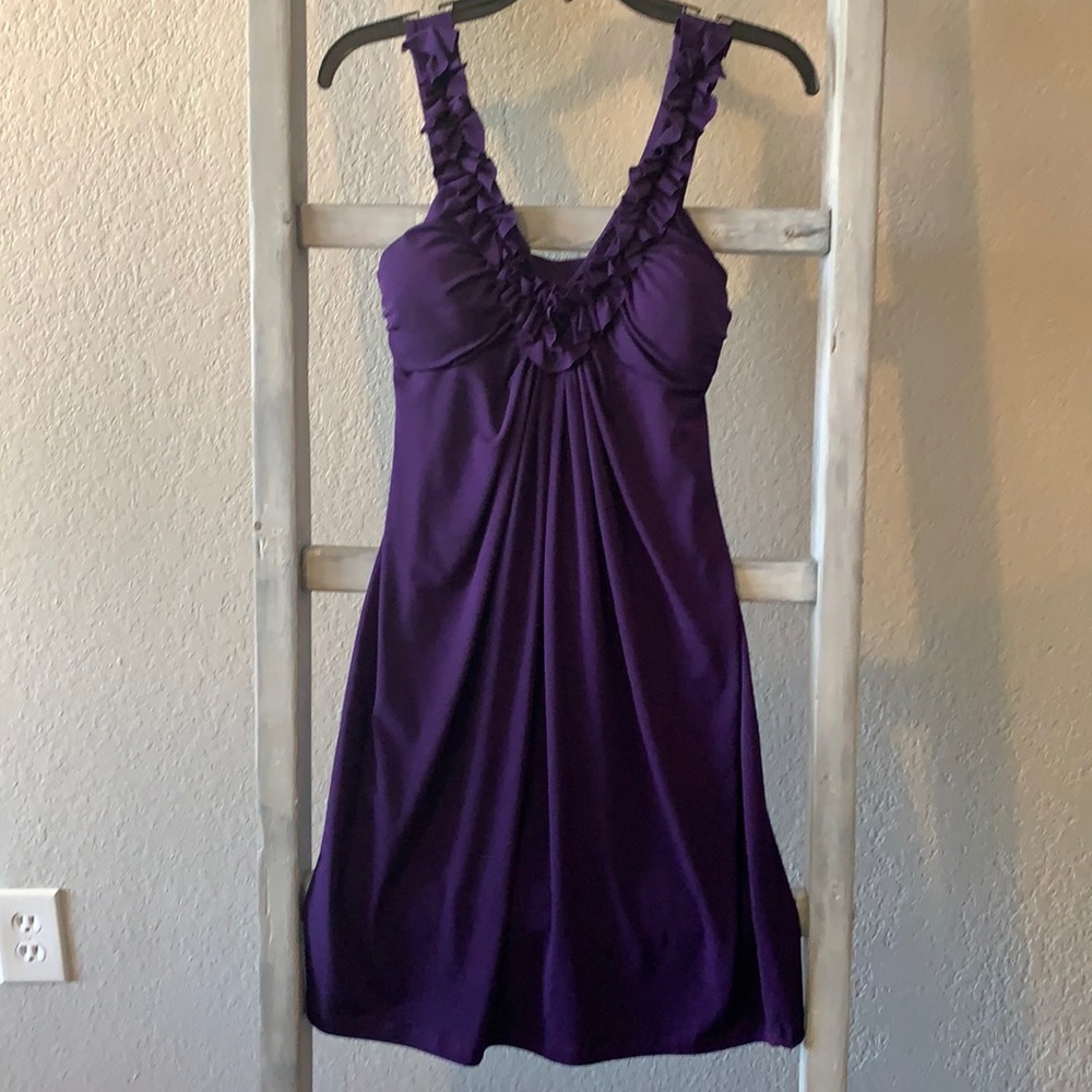 En Focus Studio Purple Ruffled Dress Size 4